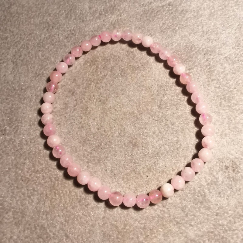 Morganite - bracelet perles 4mm - 4ème chakra